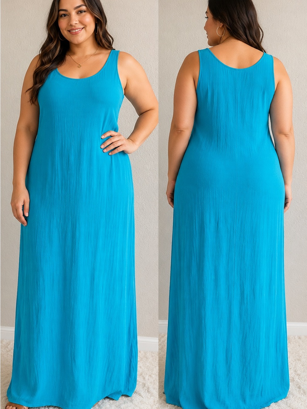 VTG Jessica Howard Women’s Size 18 Tall Turquoise Blue Sleeveless Maxi Dress